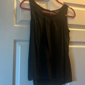 Black silk sleeveless shell